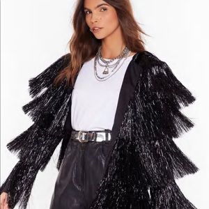 Black fringed jacket